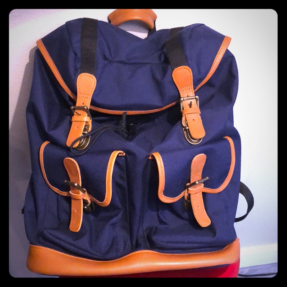 Brand new LL Bean canvas/leather rucksack